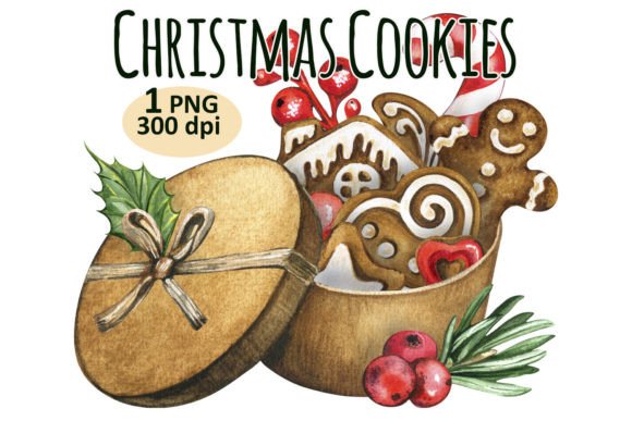 Christmas Cookies Gift PNG Sublimation for Illustrations