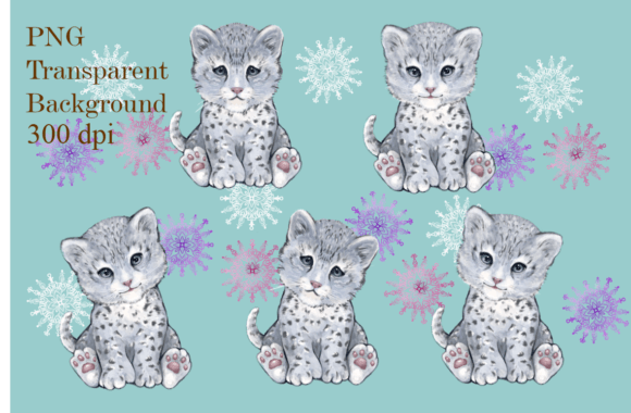 Christmas Cute Cartoon Snow Leopard Illustrations Review