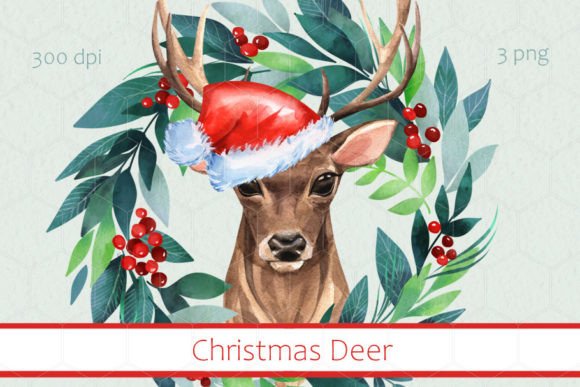 Christmas Deer Clipart: A Festive Illustration for Holiday Content
