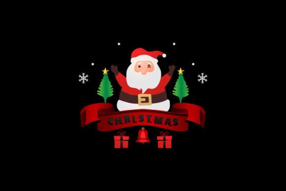 Christmas Lettering Badge Clipart for Modern Illustrations
