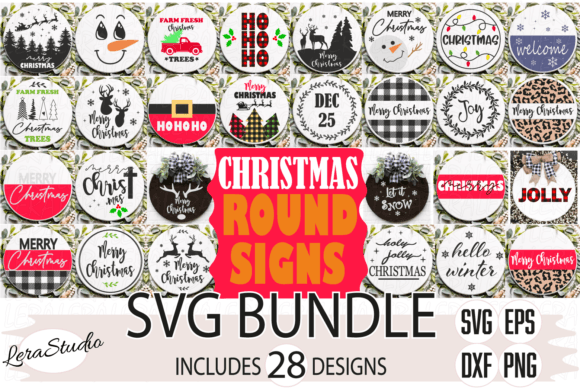 Christmas Round Signs Illustrations for Branding and Marketing