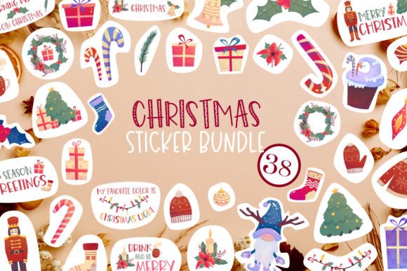 Christmas Stickers Bundle 38 PNG Review for Embroidery Projects