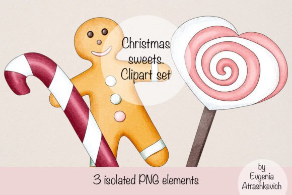 Christmas Sweets. Clipart Set - 3 PNG: A Designer's Review for Illustrations