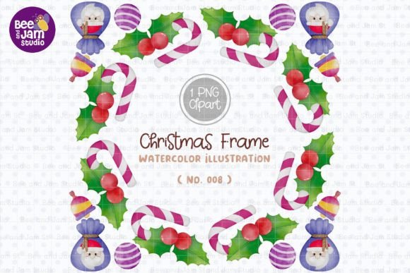 Christmas Wreath Watercolor PNG-008 Review for Illustrations