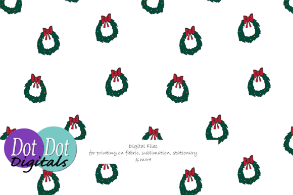 Hand Drawn Christmas Wreath on White Illustrations