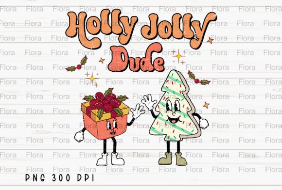 Holly Jolly Dude Christmas Tree PNG Illustration