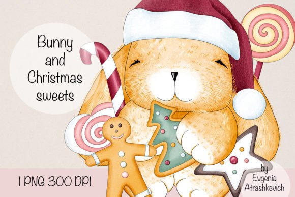 Little Bunny Christmas Sweet Sublimation for Illustrations