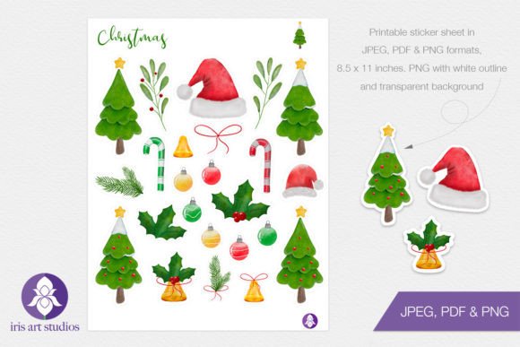 Printable Watercolor Christmas Stickers Review