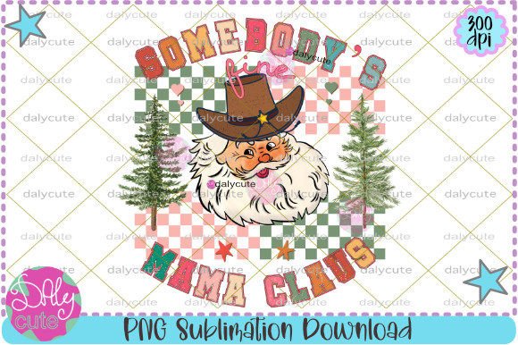 Retro Christmas Sublimation Santa Claus Illustrations