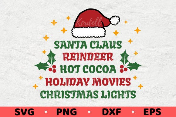 Santa Claus Reindeer Hot Cocoa Christmas Illustrations