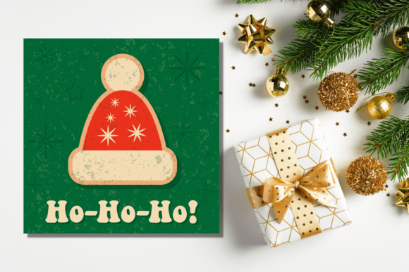 Santa Hat Christmas Card Illustration