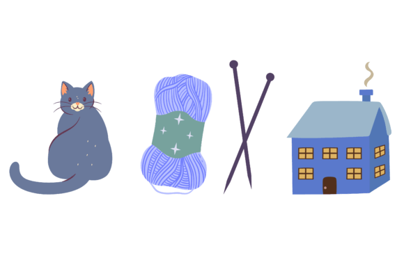 Set Holiday Christmas Illustrations for Crafting and Design