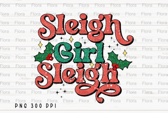 Sleigh Girl Sleigh Merry Christmas PNG for Illustrations