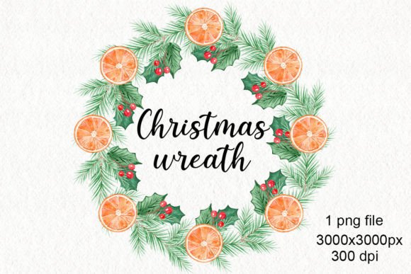 Watercolor Round Christmas Wreath Design Review